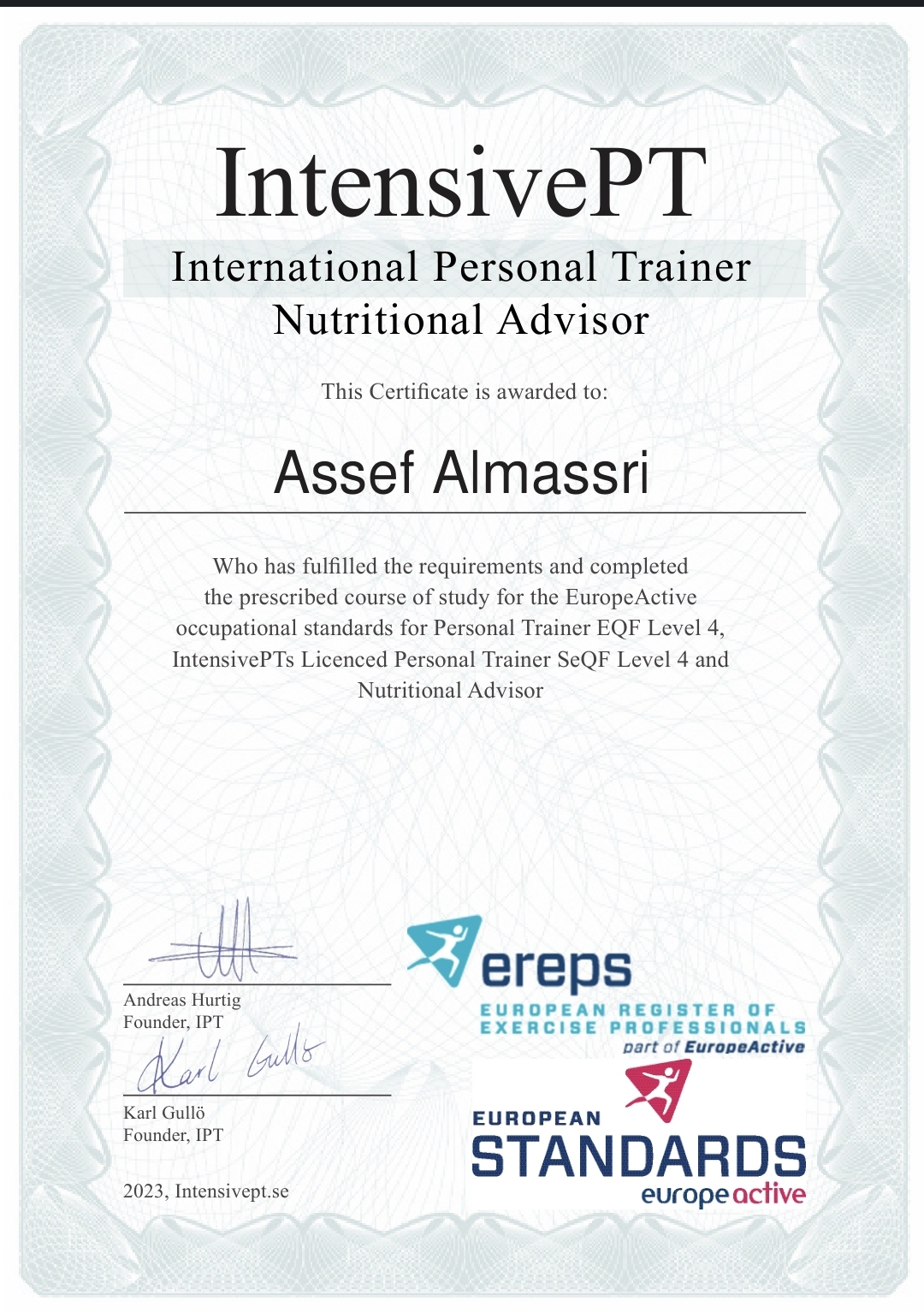 PT certificate 1